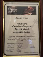 Palju õnne! Eesti Sümfooniaorkestrite Liidu aastapreemia pälvis VHK keelpilliorkester (dirigent Rasmus Puur)